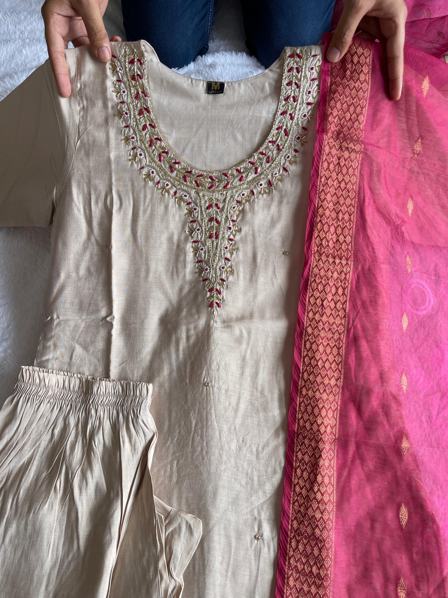 Cool Hand Work Kurti Set.