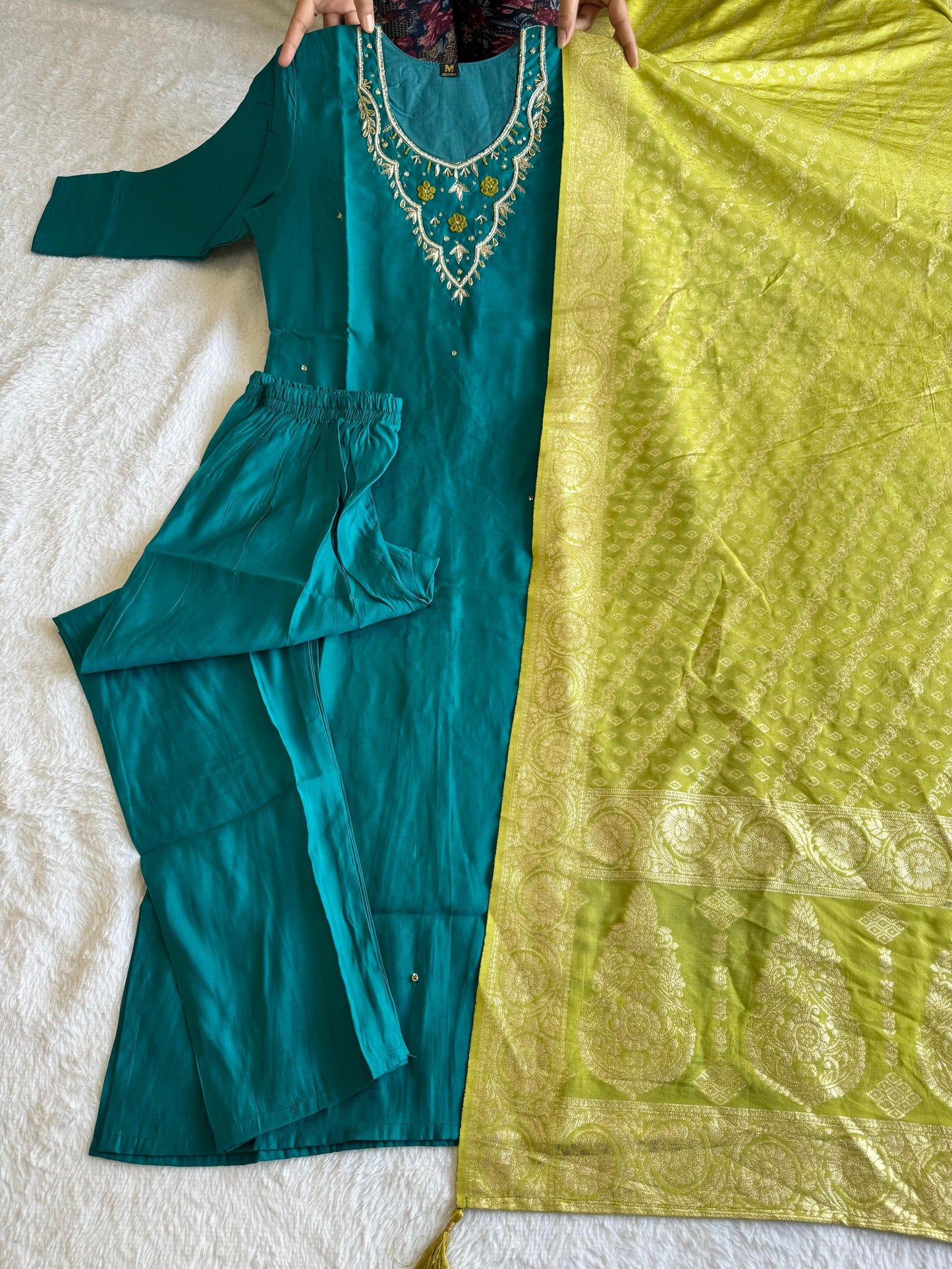Trending Hand Work Kurti Set.