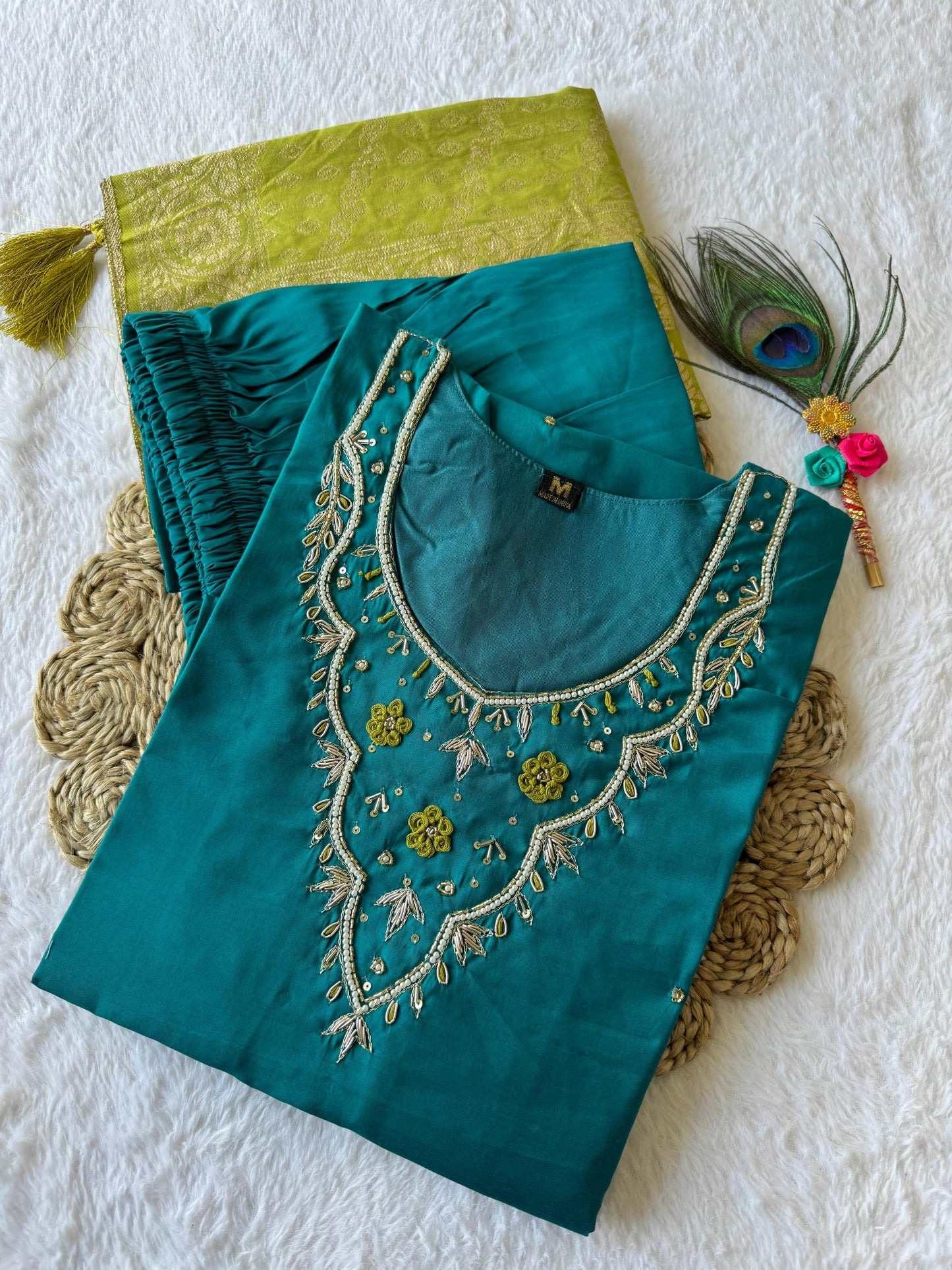 Trending Hand Work Kurti Set.