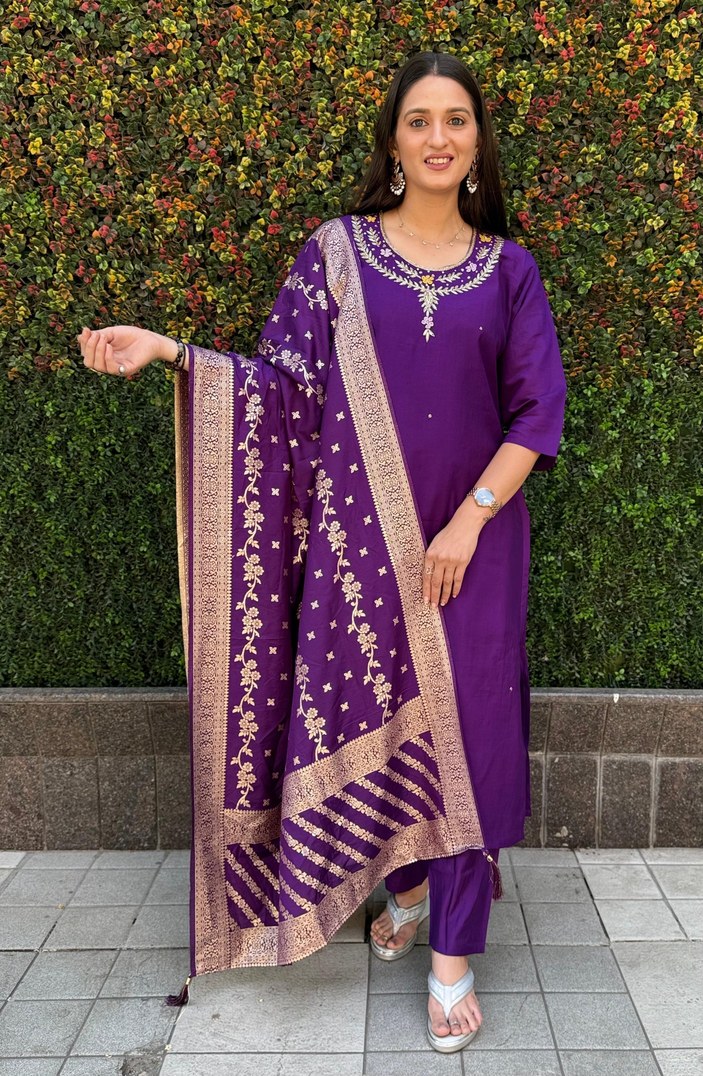 Dashing Hand Work Kurti Set.
