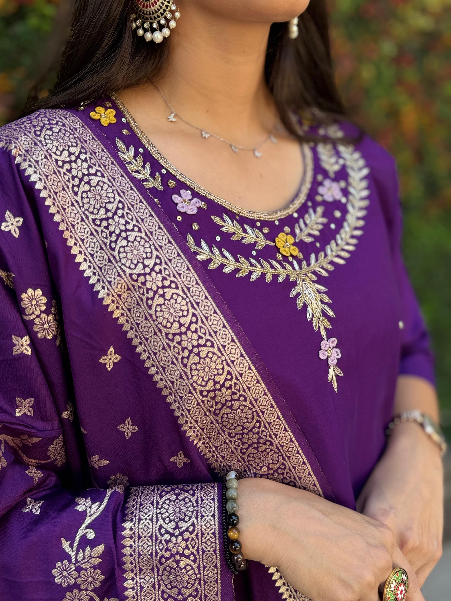 Dashing Hand Work Kurti Set.