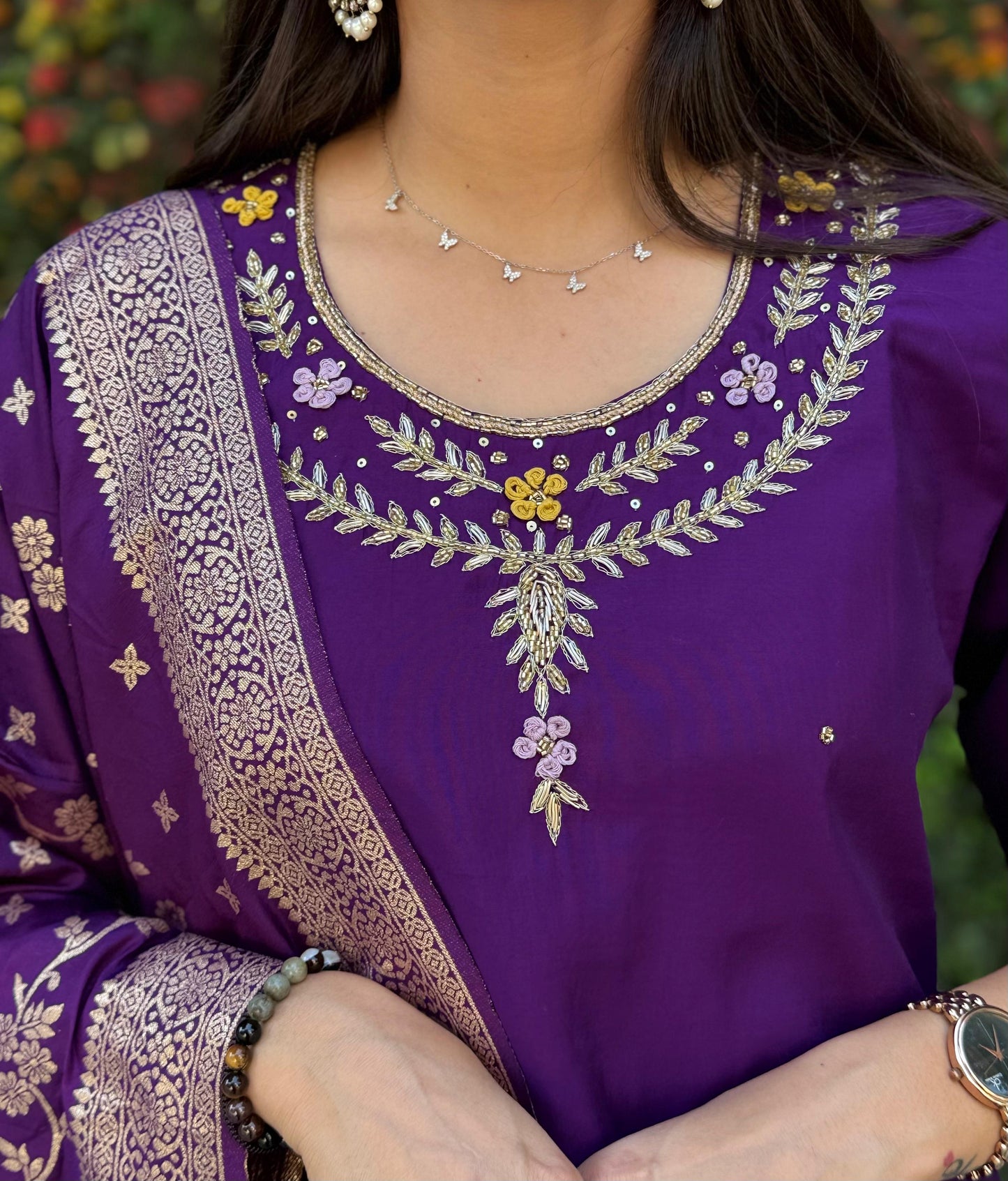 Dashing Hand Work Kurti Set.