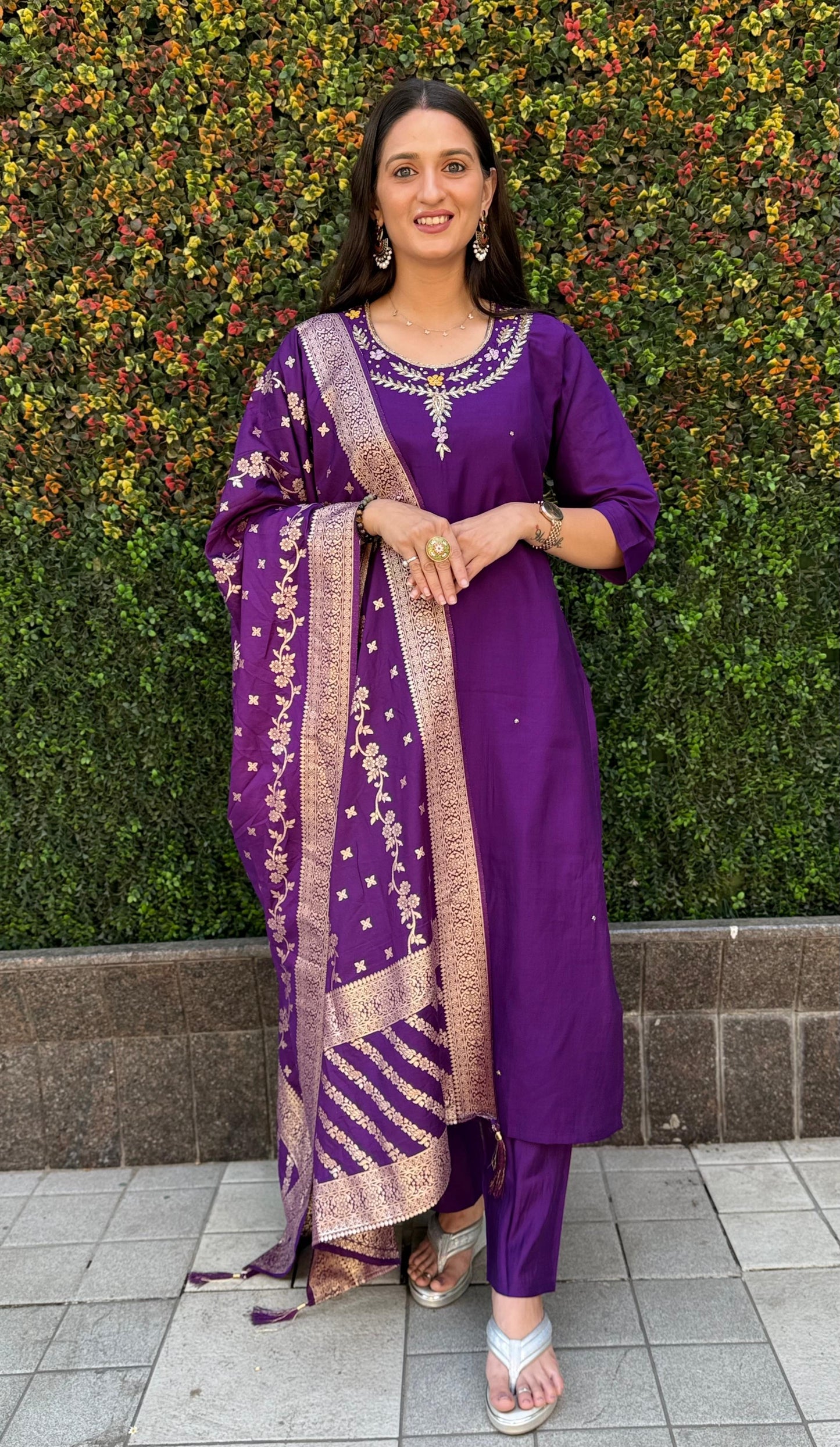 Dashing Hand Work Kurti Set.