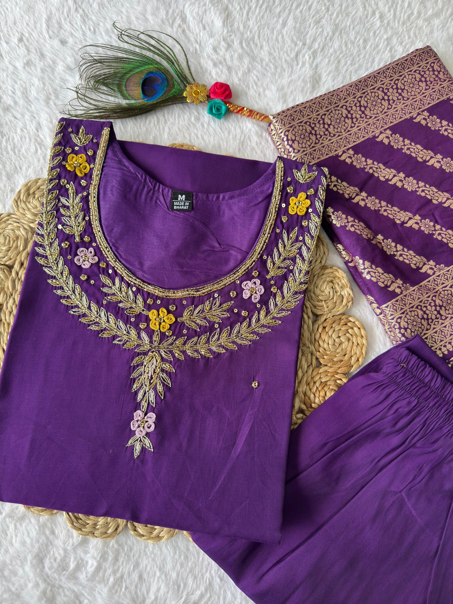 Dashing Hand Work Kurti Set.