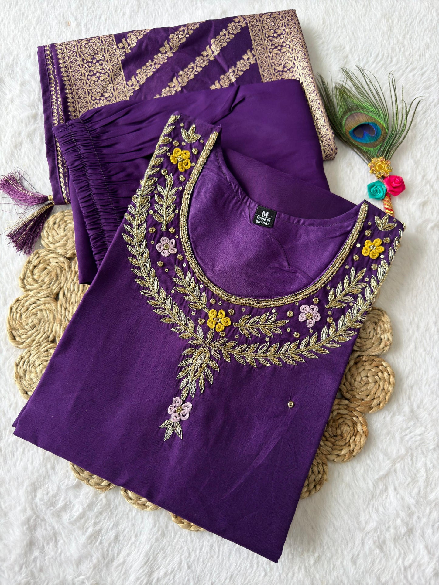 Dashing Hand Work Kurti Set.