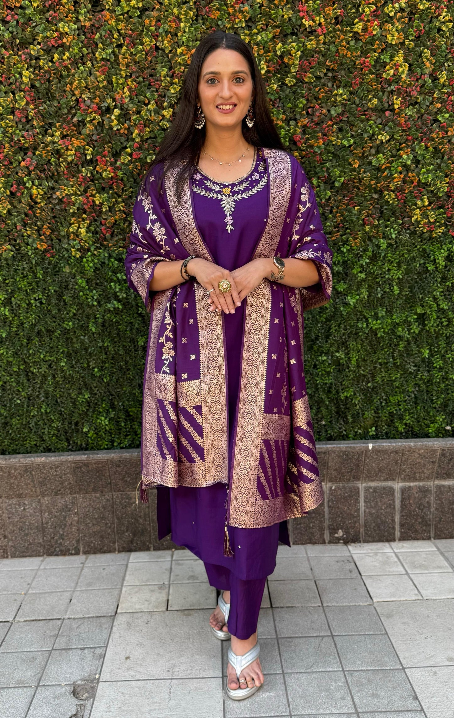 Dashing Hand Work Kurti Set.
