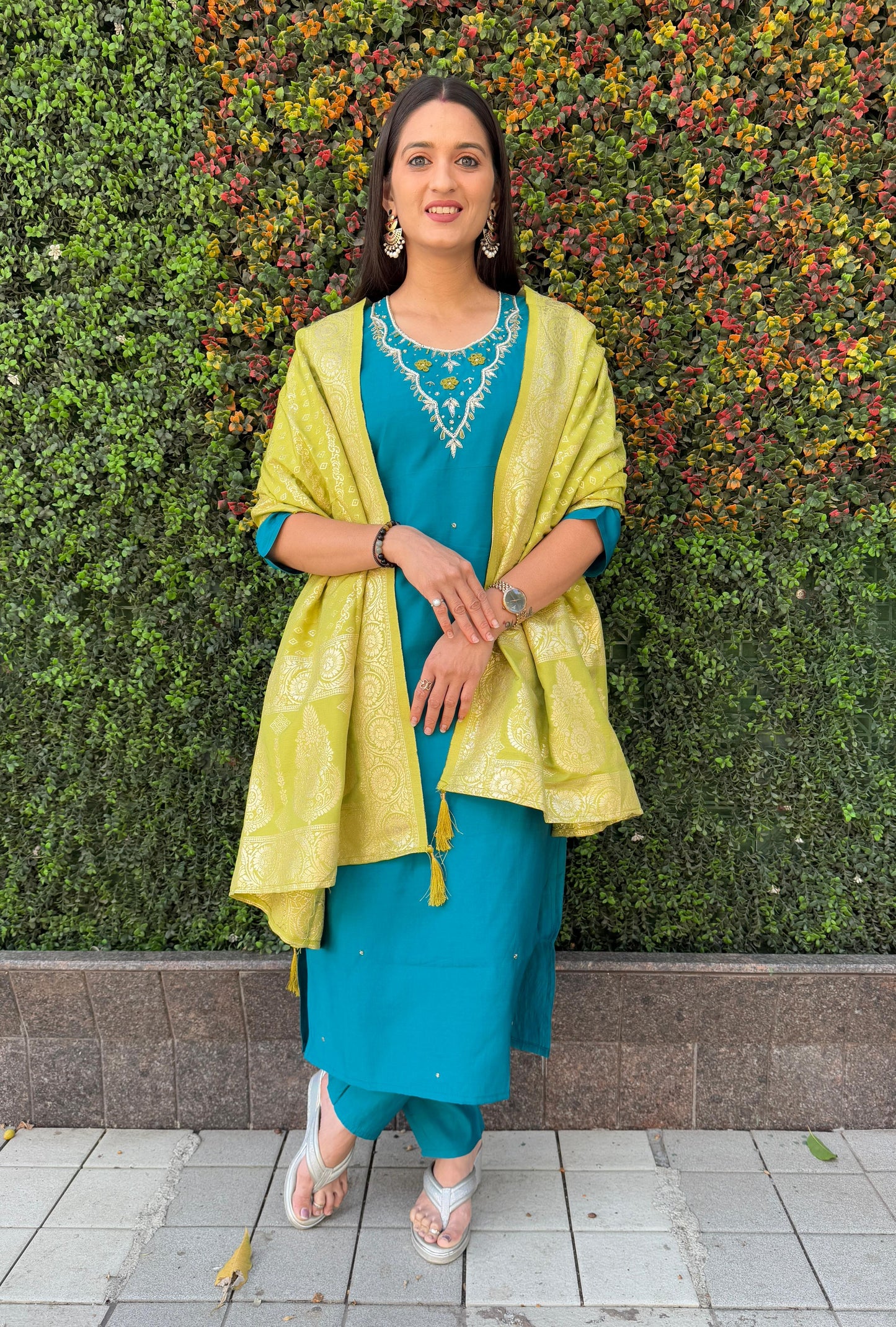 Trending Hand Work Kurti Set.