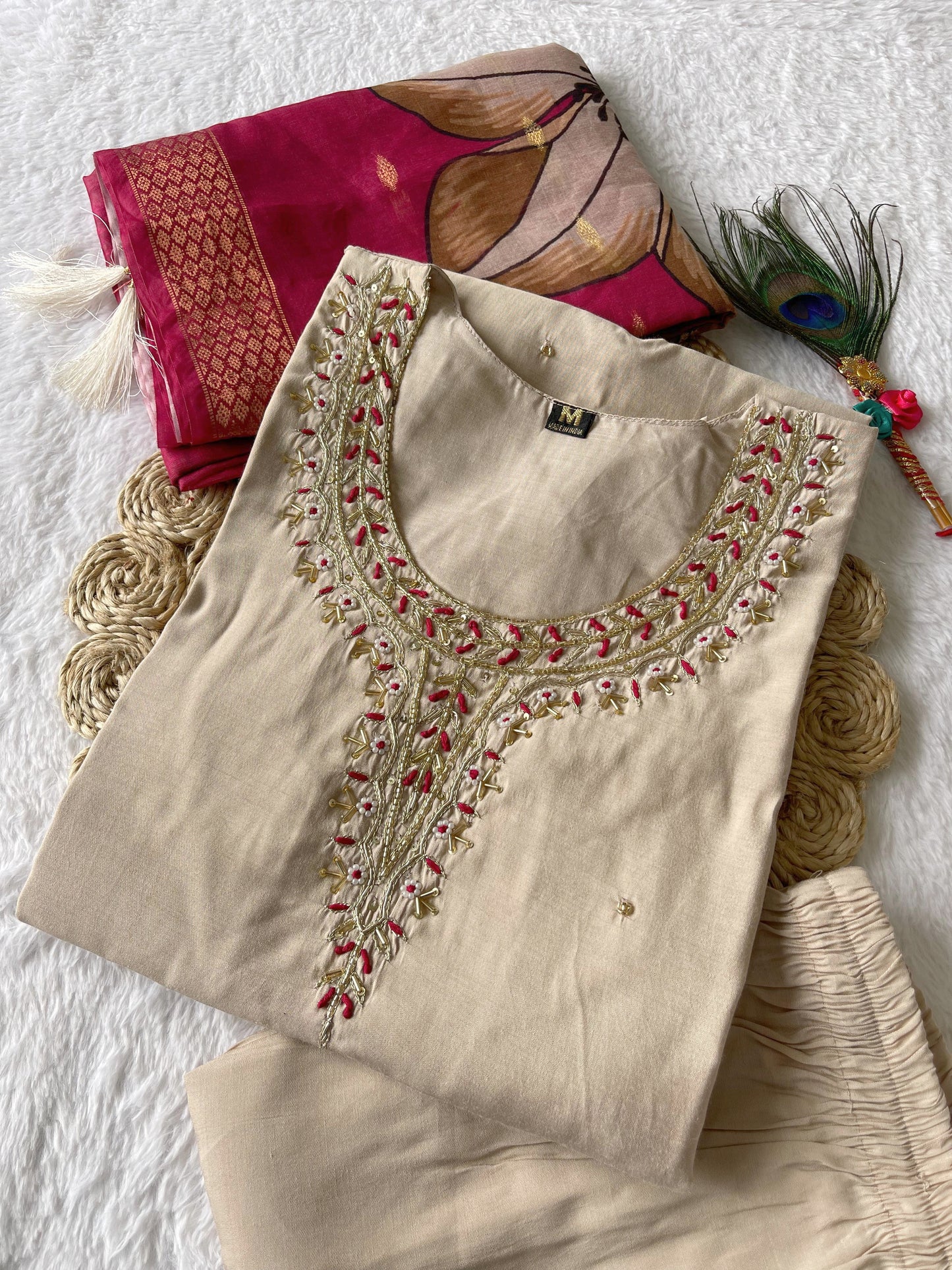 Cool Hand Work Kurti Set.