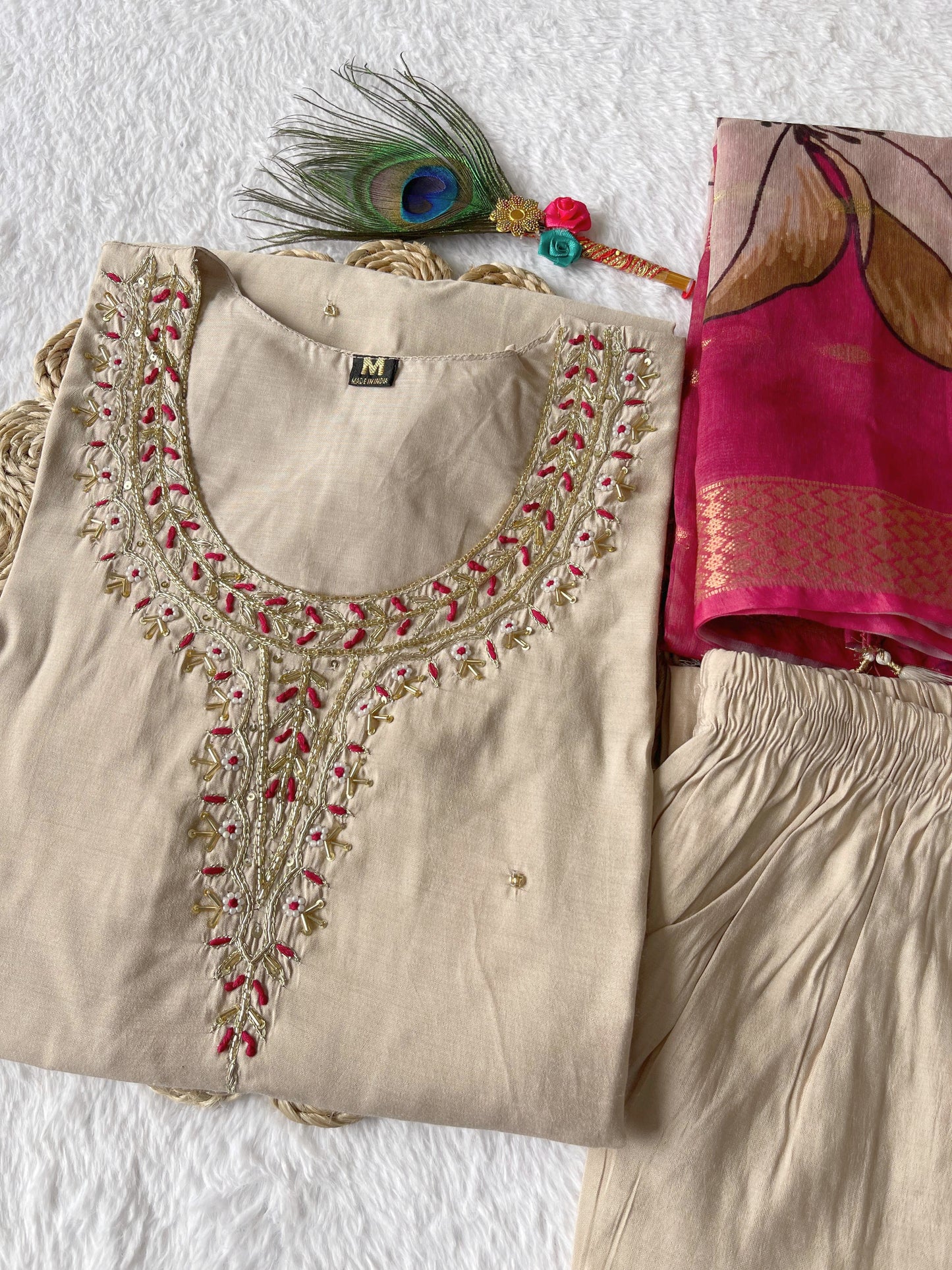 Cool Hand Work Kurti Set.