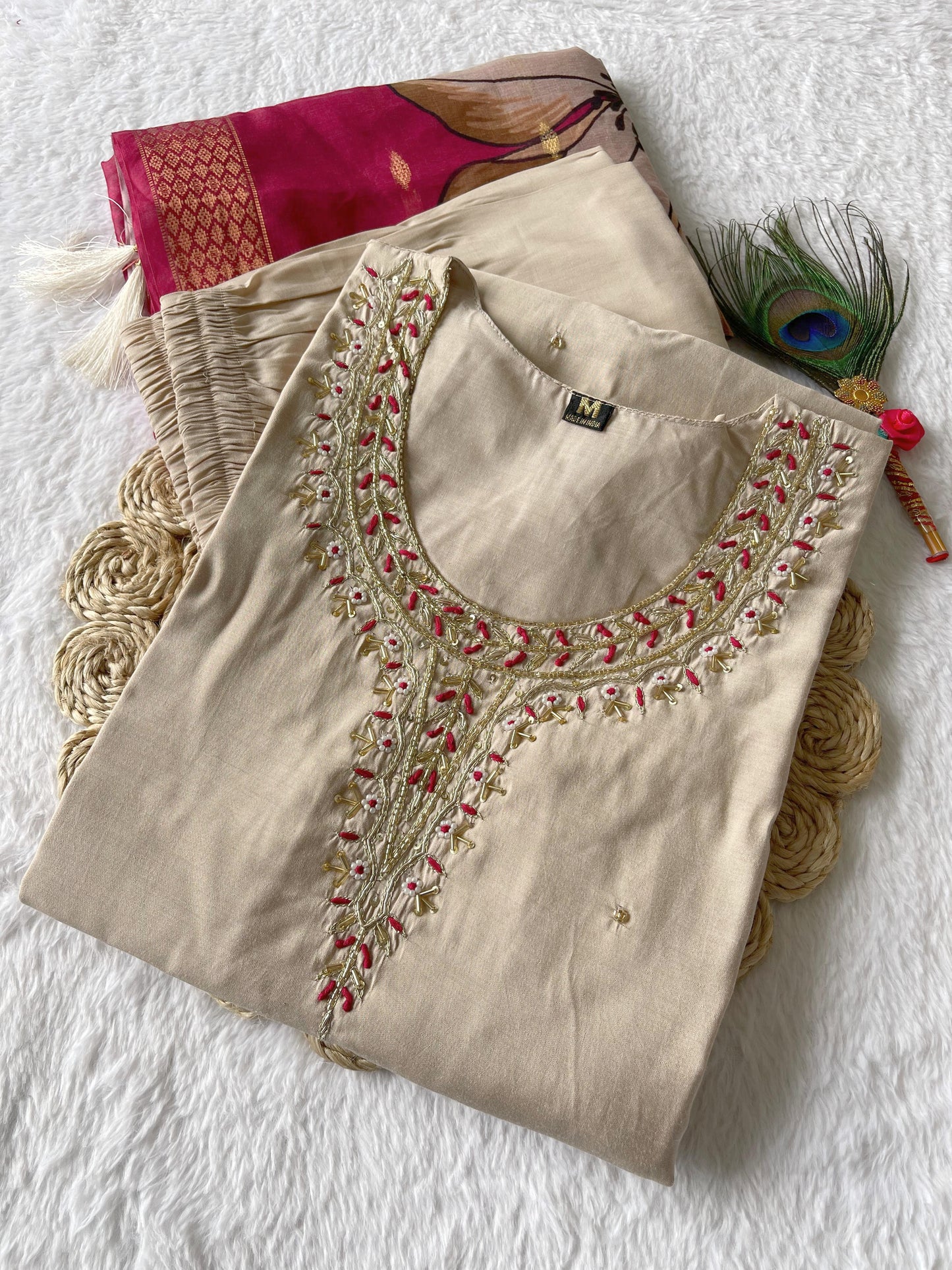 Cool Hand Work Kurti Set.