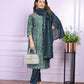 Buy Rama Green Modal Silk V-Neck Dupatta Set Outfit Online