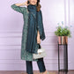 Buy Rama Green Modal Silk V-Neck Dupatta Set Outfit Online
