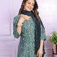 Buy Rama Green Modal Silk V-Neck Dupatta Set Outfit Online