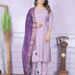 Buy Stylish Muslin Pant Set in Purple | Vaanya Kurtis