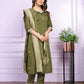 Buy Mehndi Green Viscose Silk Dupatta Set | Vaanya Kurtis