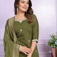 Buy Mehndi Green Viscose Silk Dupatta Set | Vaanya Kurtis