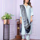 Stylish Blue Viscose Silk Sets with Dupatta | Vaanya Kurtis