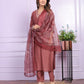 Buy Trending V-Neck Pant Set in Modal Silk | Vaanya Kurtis