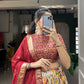 Elegant Silk Beige Floral Patola Lehenga Set | Shop Online