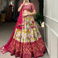 Elegant Silk Beige Floral Patola Lehenga Set | Shop Online