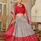 Buy Grey Tussar Silk Meenakari Lehenga Online | Vaanya Kurtis