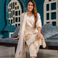 Elegant White Floral Cotton Dupatta Set | Shop Online Now