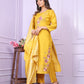 Buy Stylish Yellow Festive Kurta Pant Set Online - Modal Silk
