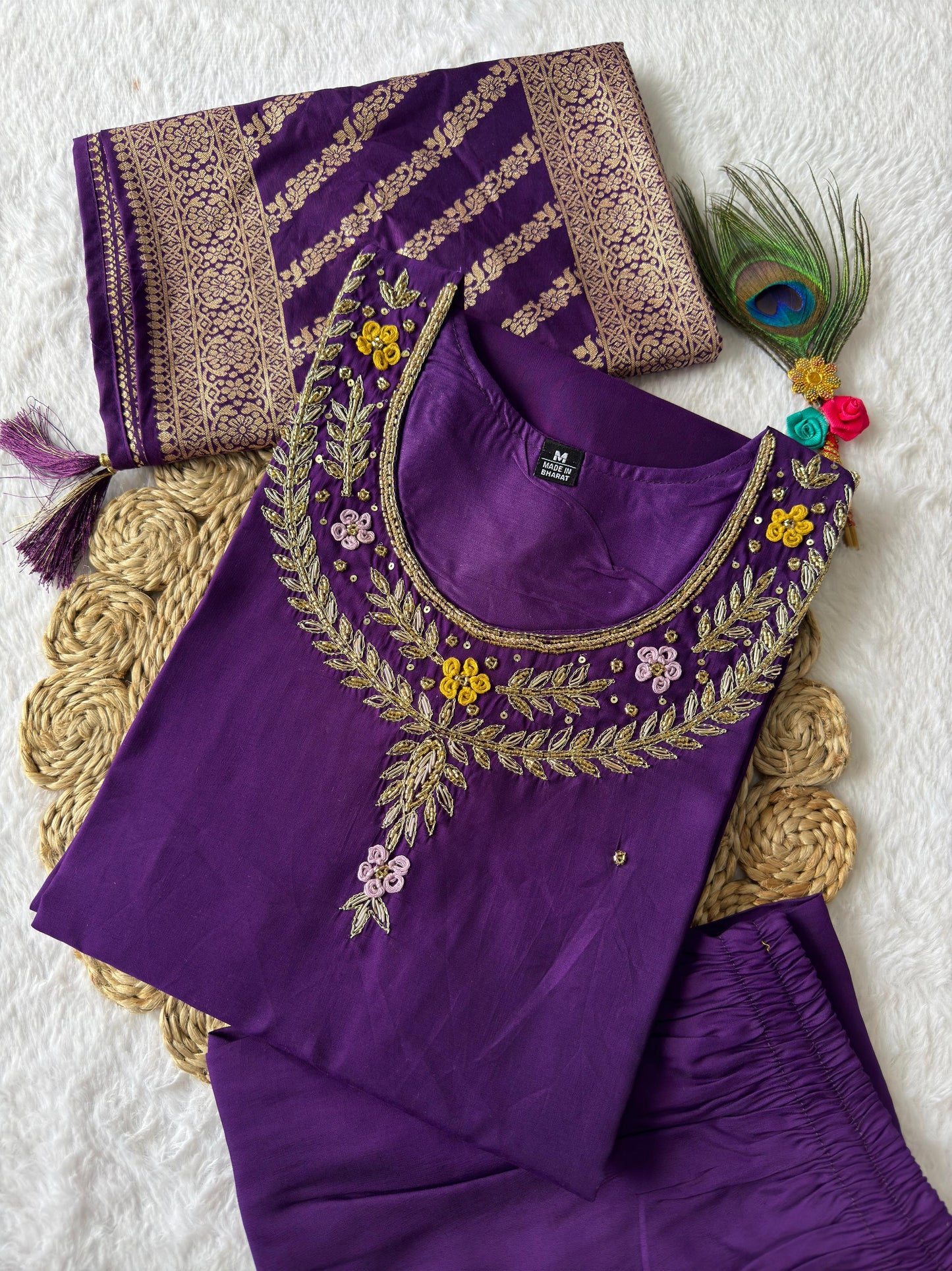 Dashing Hand Work Kurti Set.