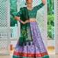 Ethnic Purple Silk Meenakari Lehanga Choli Set Online