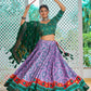 Ethnic Purple Silk Meenakari Lehanga Choli Set Online