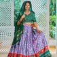 Ethnic Purple Silk Meenakari Lehanga Choli Set Online