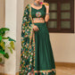 Buy Navratri Special Green Bandhej Lehenga Choli Set