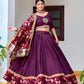 Trending Wine Bandhej Lehenga Choli Set | Vaanya Kurtis