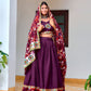 Trending Wine Bandhej Lehenga Choli Set | Vaanya Kurtis