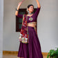 Trending Wine Bandhej Lehenga Choli Set | Vaanya Kurtis
