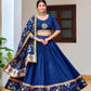 Shop Elegant Navy Blue Bandhej Lehenga Choli Set Online