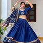 Shop Elegant Navy Blue Bandhej Lehenga Choli Set Online